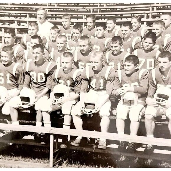 1950s Real Photo Pop Warner League North Football Team Photograph Sports E88R - Picture 1 of 2